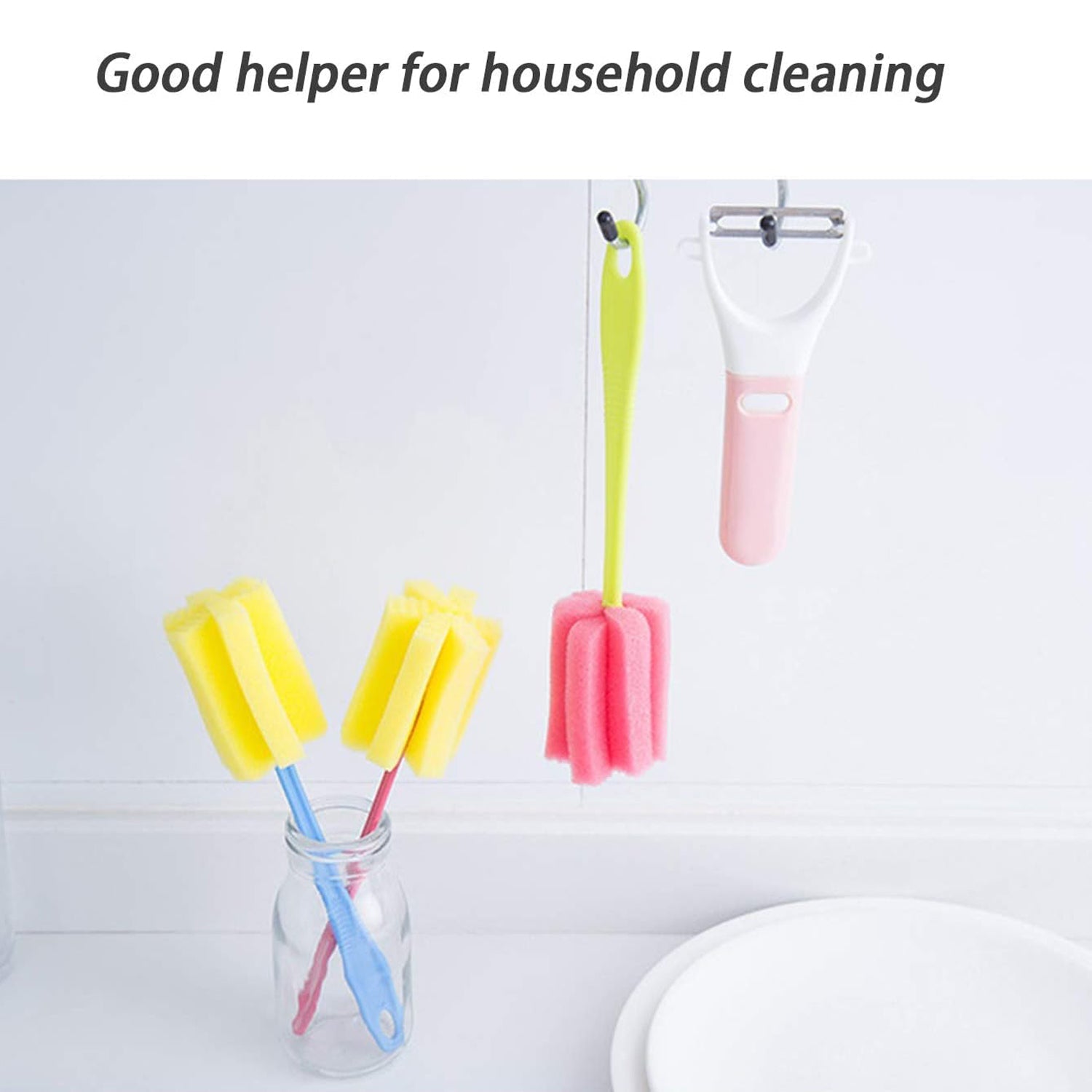 7443 Sponge Cup Washing Brush/ Washing Cup Milk Bottle Cleaning Brush Kitchen Brush Water Cup Tea Cup Brush, Sponge Head Household Kitchen Cleaning Tool (20Cm) 7443 Sponge Cup Washing Brush/ Washing Cup Milk Bottle Cleaning Brush Kitchen Brush Water Cup Tea Cup Brush, Sponge Head Household Kitchen Cleaning Tool (20Cm)